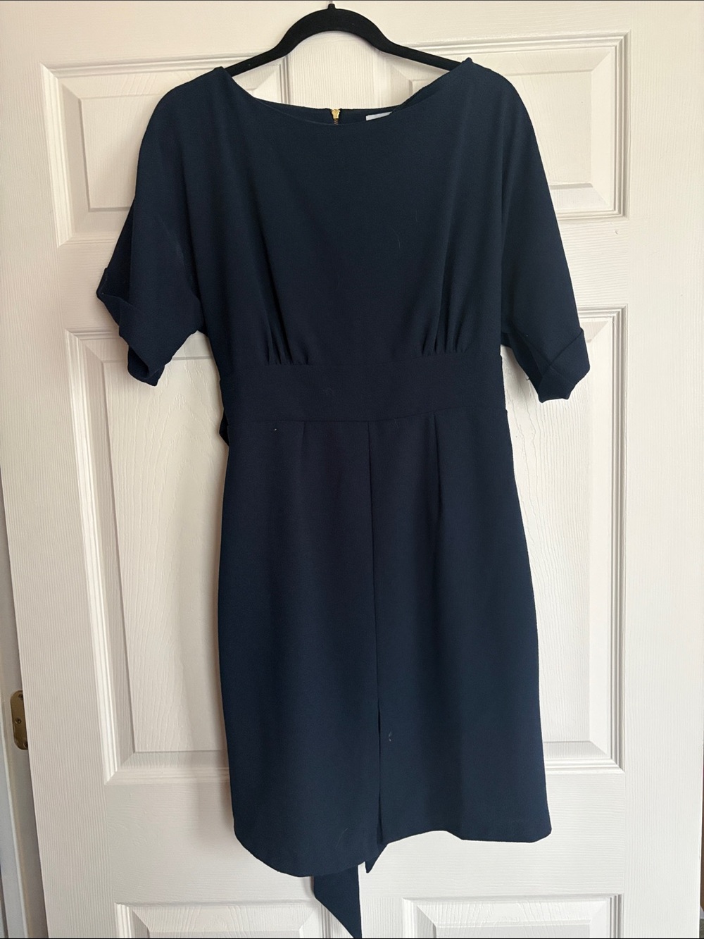 Women's Classic Navy Short-Sleeve Sheath Dress